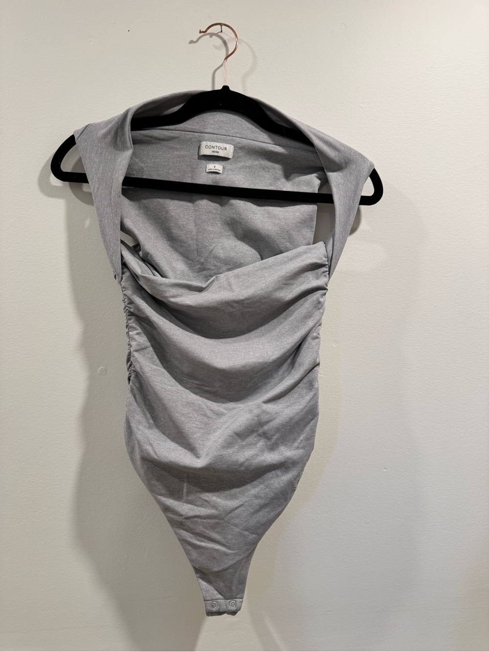 Aritzia Gray Ruched Bodysuit S